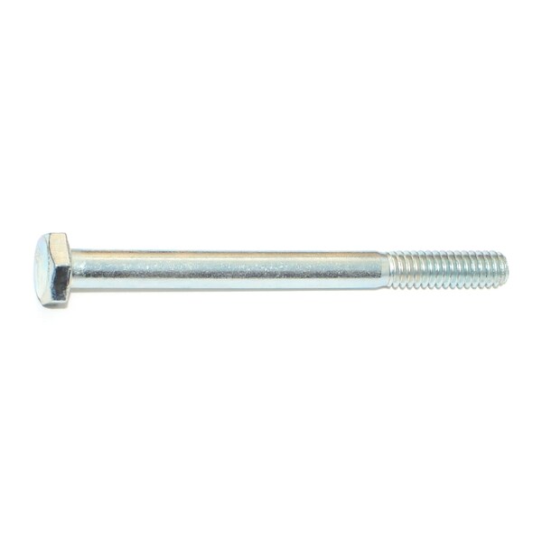 Grade 5, 1/4"-20 Hex Head Cap Screw, Zinc Plated Steel, 3 in L, 100 PK